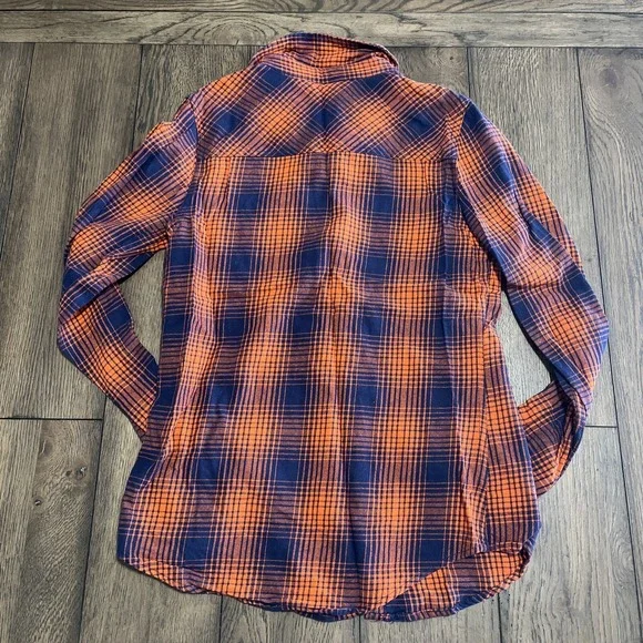 NFL Juniors Collection Denver Broncos Plaid Flannel Button Up Shirt Size 7-9 - Picture 7 of 7